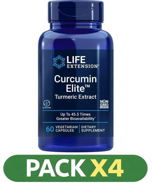 Pack x4 Curcumin Elitetm Turmeric Extract Life Extension - 60 Cápsulas