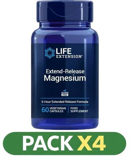Pack x4 Extend-release Magnesium Life Extension - 60 Cápsulas