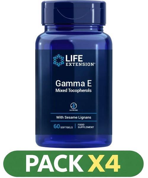 Pack x4 Gamma E Mixed Tocopherols Life Extension - 60 Perlas