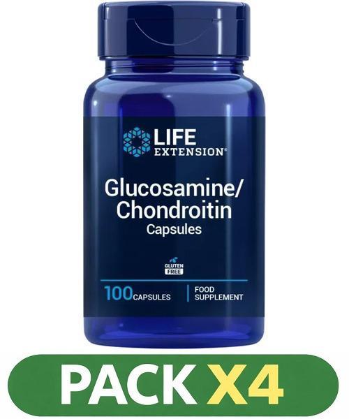 Pack x4 Glucosamine/chondroitin Life Extension - 100 Cápsulas