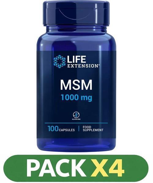 Pack x4 Msm 1000 Mg Life Extension - 100 Cápsulas