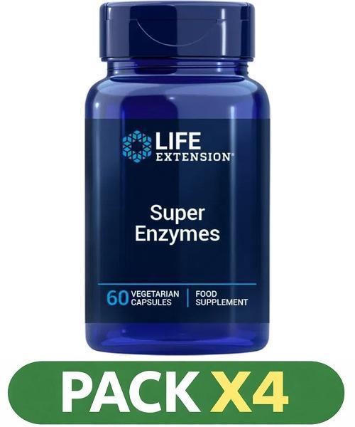 Pack x4 Super Enzymes Life Extension - 60 Cápsulas