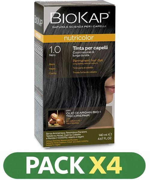 Pack x4 Nutricolor 1.0 Negro - Biokap - 140 Ml