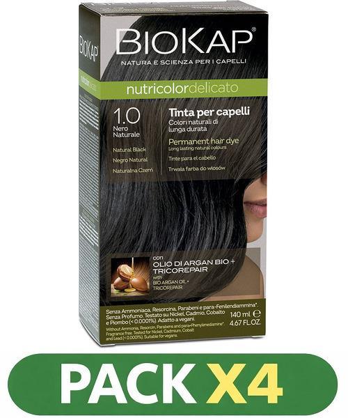 Pack x4 Delicato 1.00 Negro Natural - Biokap - 140 Ml