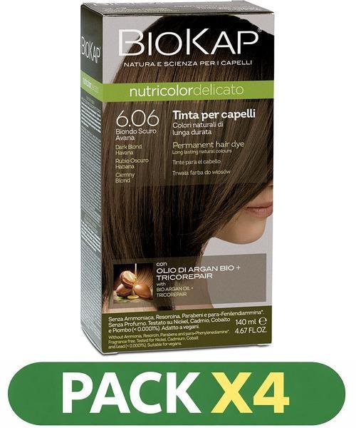 Pack x4 Delicato 6.06 Rubio Oscuro Habana - Biokap - 140 Ml