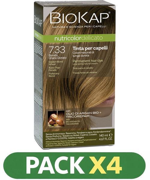 Pack x4 Delicato 7.33 Rubio Trigo Dorado - Biokap - 140 Ml