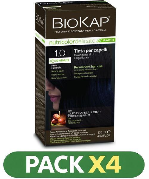 Pack x4 Rapid Delicato 1,0 Negro Natural - Biokap - 135 Ml
