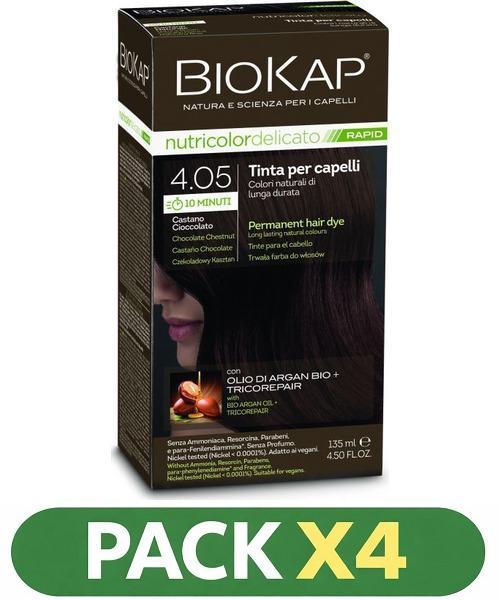 Pack x4 Rapid Delicato 4,05 Castaño Chocolate - Biokap - 135 Ml