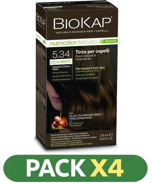 Pack x4 Rapid Delicato 5,34 Castaño Miel - Biokap - 135 Ml