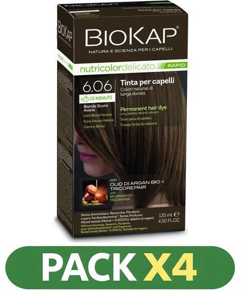 Pack x4 Rapid Delicato 6,06 Rubio Oscuro Habana - Biokap - 135 Ml