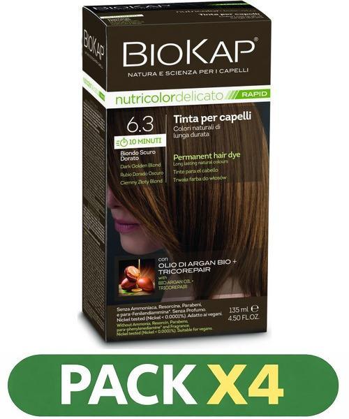 Pack x4 Rapid Delicato 6,30 Rubio Dorado Oscuro - Biokap - 135 Ml
