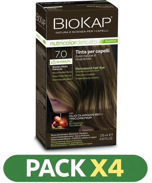 Pack x4 Rapid Delicato 7,00 Rubio Medio Natural - Biokap - 135 Ml