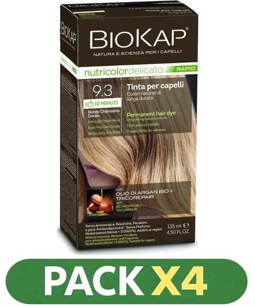 Pack x4 Rapid Delicato 9,3 Rubio Muy Claro - Biokap - 135 Ml
