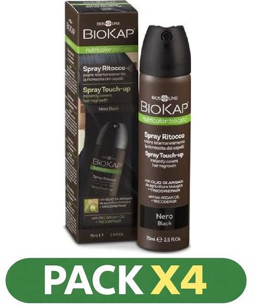 Pack x4 Spray Touchp-up Negro - Biokap - 75 Ml