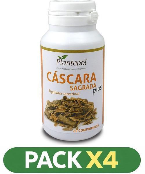 Pack x4 Cascara Sagrada Plus (cascara Sagrada + Fos) - Plantapol - 60 Cápsulas