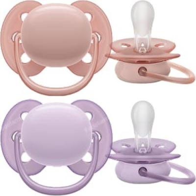 Chupete Ultra Soft 0-6 M Rosa/lila Niña 2 Uds Scf091/31