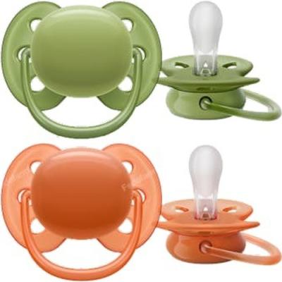 Chupete Ultra Soft +18m Verde/naranja 2 Ud Scf093/01