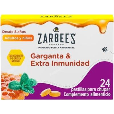 Zarbees Garganta Y Extra Inmunidad 24 Past Para Chupar 1 Un