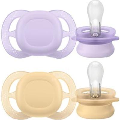 Avent Chupete Silicona Ultra Start 0-2 Meses Niña Liso 2 Un