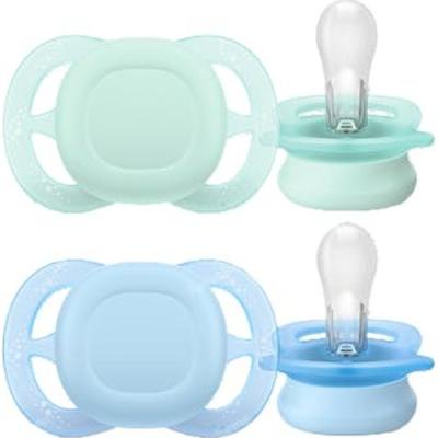 Avent Chupete Silicona Ultra Start 0-2 Meses Niño Liso 2 Un
