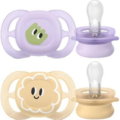 Avent Chupete Silicona Ultra Start 0-2 Meses Niña Dibujo 2 U