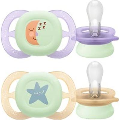 Avent Chupete Silicona Ultra Start 0-2 Meses Niña Nocturno 2