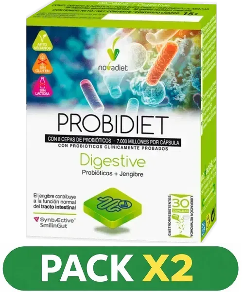Pack x2 Probidiet Digestive - Novadiet - 30 Cápsulas