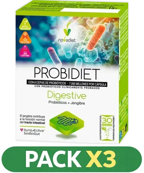 Pack x3 Probidiet Digestive - Novadiet - 30 Cápsulas