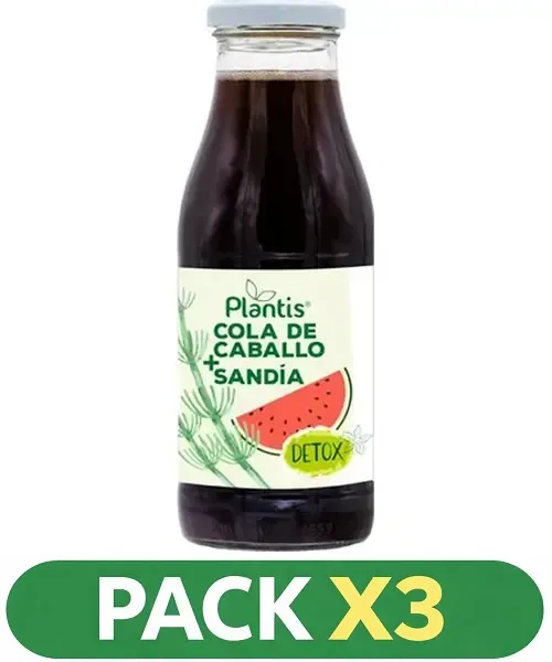 Pack x3 Cola De Caballo+sandia Detox Plantis 500ml