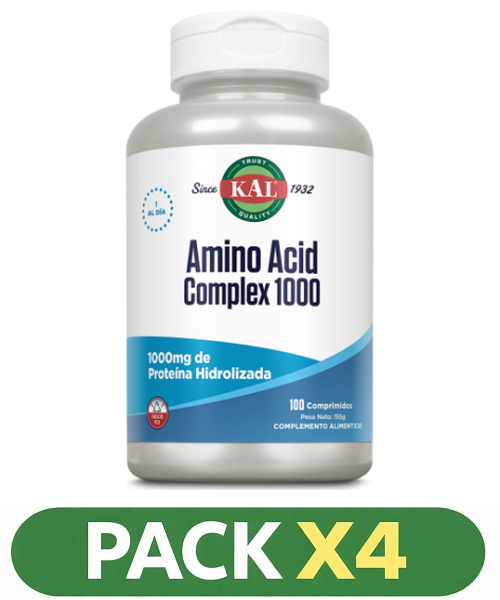 Pack x4 Amino Acido Complex - KAL - 100 comprimidos