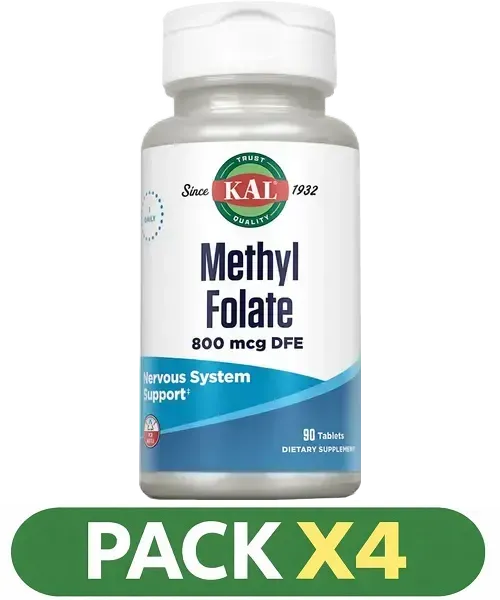 Pack x4 Methyl Folate 800 Mcg 90 Comp Sublinguales