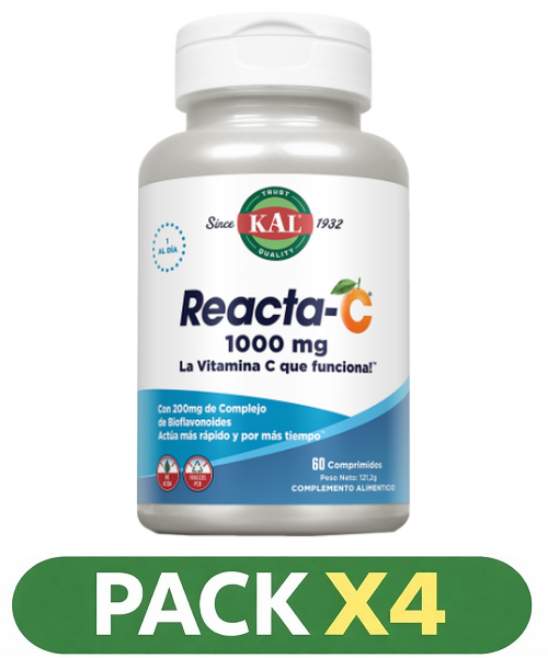 Pack x4 Reacta C™ 1000 mg. - KAL - 60 comprimidos