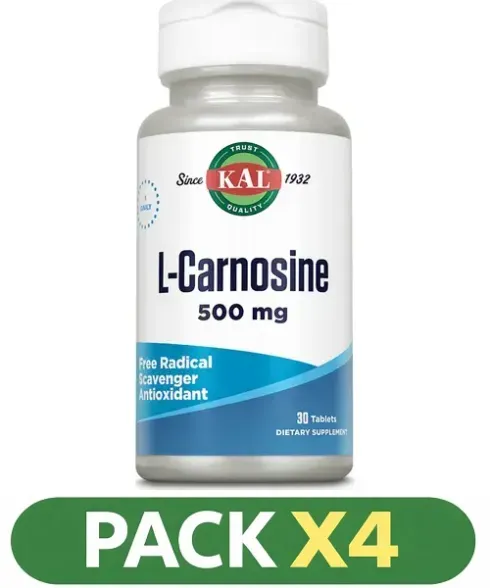 Pack x4 L-Carnosine 500 mg. - KAL - 30 comprimidos