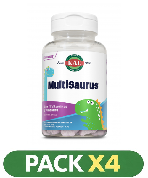 Pack x4 Multisaurus - KAL - 60 Dinosaurios Masticables