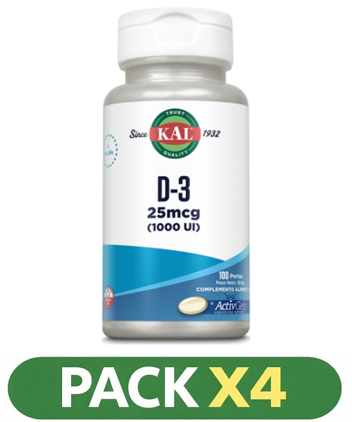 Pack x4 D3 1000 UI - KAL - 100 perlas