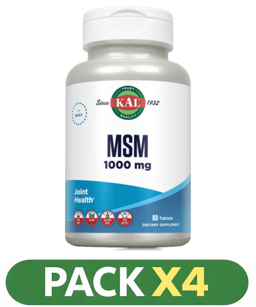 Pack x4 MSM 1000 mg. - KAL - 80 comprimidos