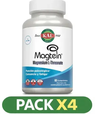 Pack x4 L-Threonate Magnesium - KAL - 60 comprimidos