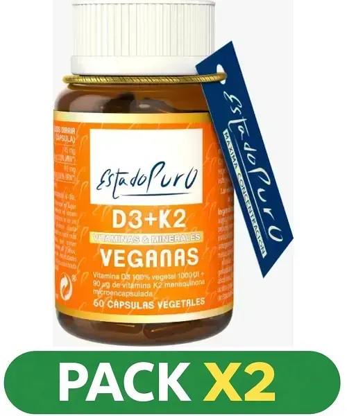 Pack x2 D3+K2 veganas - Tongil -60 cápsulas vegetales