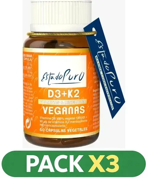 Pack x3 D3+K2 veganas - Tongil -60 cápsulas vegetales