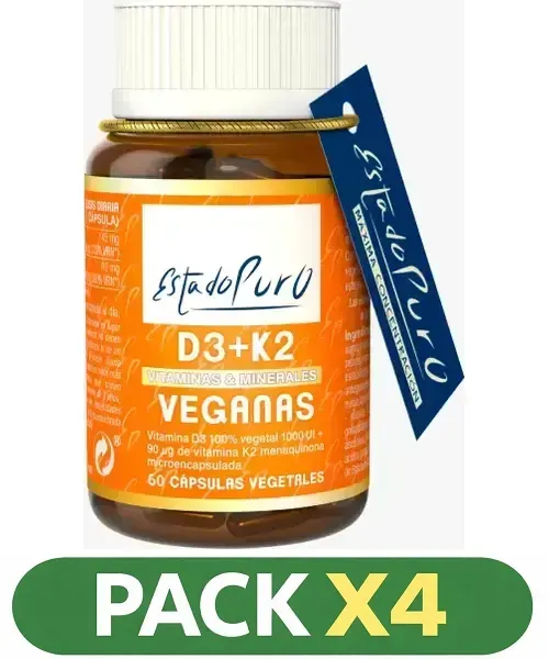 Pack x4 D3+K2 veganas - Tongil -60 cápsulas vegetales