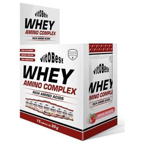 Whey Amino Fresas con Nata - Vitobest - 15 sobres