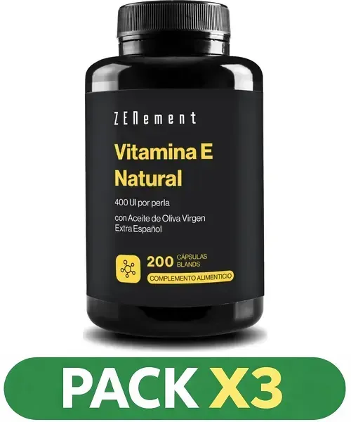 Pack x3 Vitamina E Natural - Zenement - 200 perlas