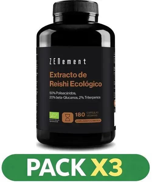 Pack x3 Extracto de Reishi Ecológico - Zenement - 180 cápsulas