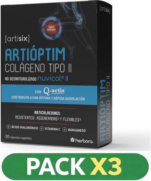Pack x3 Artioptim Colágeno TIPO II - Herbora - 30 Cápsulas.