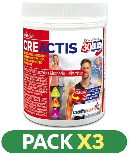 Pack x3 Creactis - Novadiet - 120 Gramos.