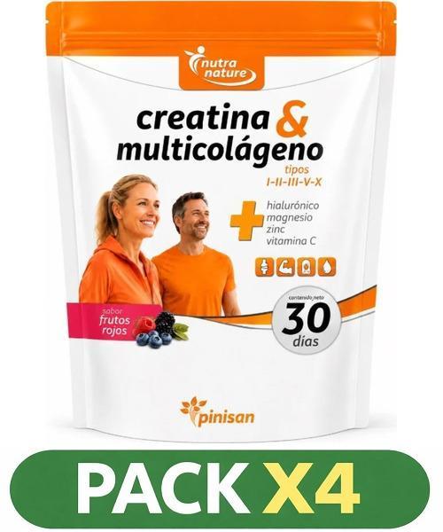 Pack x4 Creatina & Multicolágeno - Pinisan - 270 gramos.