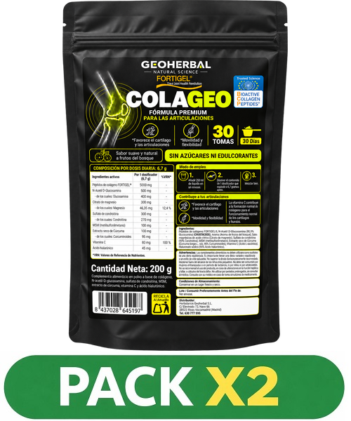 Pack x2 ColaGeo (Fortigel) - Geoherbal - 200 gramos. (30 días)