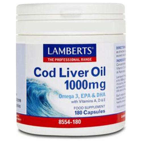 Aceite de Hígado de Bacalao 1.000 mg - Lamberts - 180 perlas
