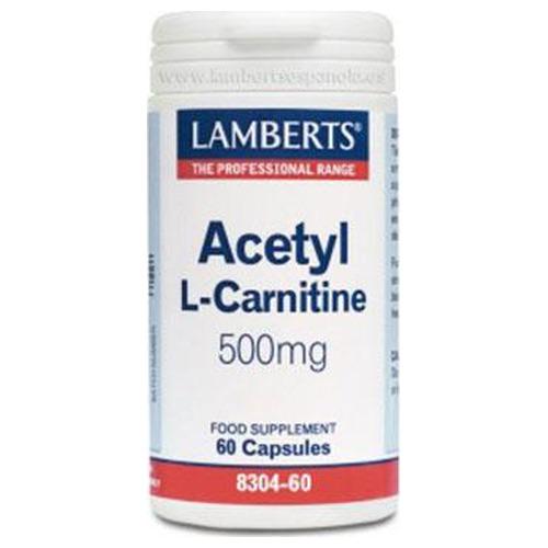 L-Acetil Carnitina 500 mg - Lamberts - 60 cápsulas
