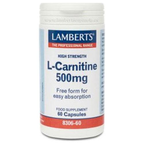 L-Carnitina 500 mg - Lamberts - 60 cápsulas
